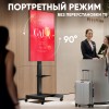 Мобильная моторизованная стойка ONKRON для ТВ 43-75 с наклоном, поворотом и высотой 950-1600мм - черная, 65кг, с кабель-каналом и полками