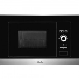 Встраиваемая микроволновая печь MONSHER MMH 201 BX, 20 л, 1000 Вт, 8 программ, черная, нержавеющая сталь.