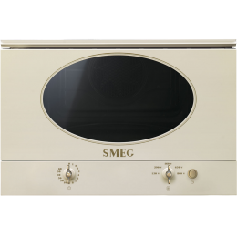 Встраиваемая микроволновая печь SMEG MP822NPO, 22л, 850Вт, кремовая