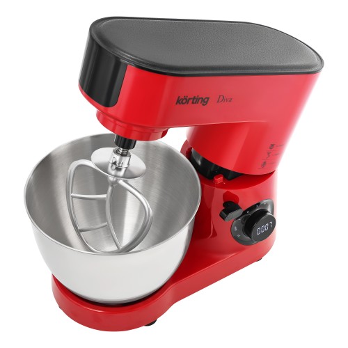 Кухонная машина Korting KKM 0103 Diva - 1500 Вт, 6.3 л, 6 скоростей, красная