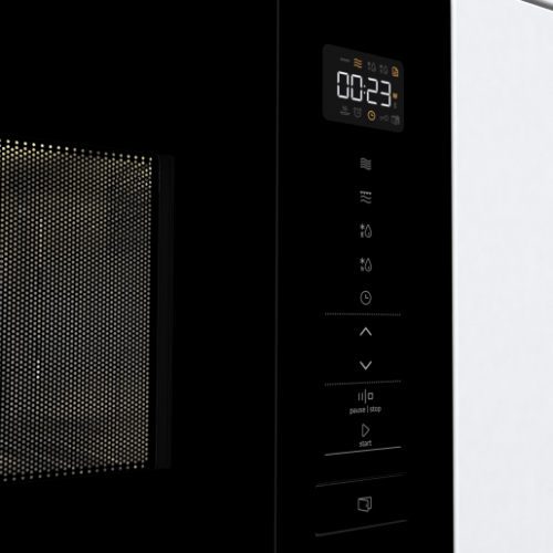Встраиваемая микроволновая печь Gorenje 20 л с грилем, 8 автопрограммами и сенсорным управлением - черная