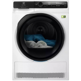 Сушильная машина Electrolux EW9D787KCE, 8 кг, тепловой насос, 12 программ, глубина 63.8 см, инверторный мотор, белый цвет.