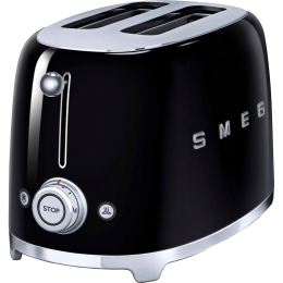 Тостер Smeg tsf01bleu, 50-е, 2 ломтика, нержавеющая сталь, 6 уровней поджаривания, черный