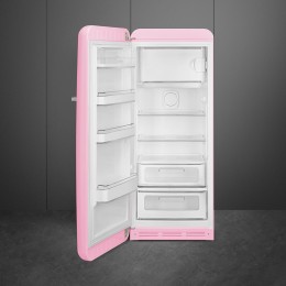 Холодильник SMEG FAB28LPK6, 270 л, однокамерный, морозильная камера, инверторный компрессор, LED освещение, розовый, стиль 50-х.