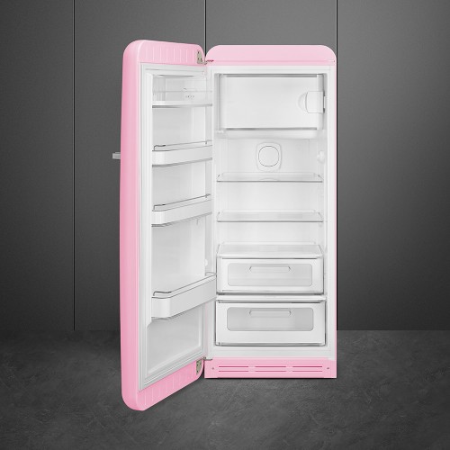 Холодильник SMEG 1530x601x728 мм, стиль 50-х, однокамерный с морозильной камерой, 270 л, розовый
