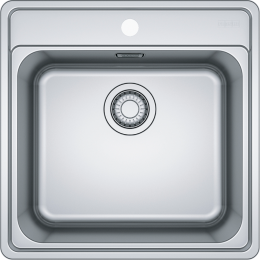Мойка Franke 127.0688.779, Серия BELL, BCX 210-51 TL, 510x510 mm, 445x380x200 mm, монтаж сверху/вровень, скрытый перелив, FastFix