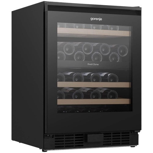 Винный шкаф Gorenje/ Винный шкаф Gorenje, ВхШхГ 819х595х575 мм, объем 138 л, вместительность 46 бутылок, 4 полки, цифровой дисплей, Wi-Fi, LED освещение, защита от УФ-излучения, энергоэффективность А+, цвет черный