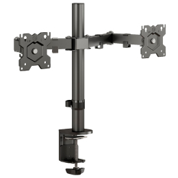 Кронштейн для 2-х мониторов ONKRON D221E Black, 13-32, струбцина, наклон -45°/+45°, поворот 360°, вылет 0-381мм, макс. нагрузка 2x8кг.
