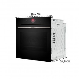 Встраиваемый духовой шкаф Bosch HBG7741B1, 71 л, 14 режимов, пиролитическая очистка, черный цвет