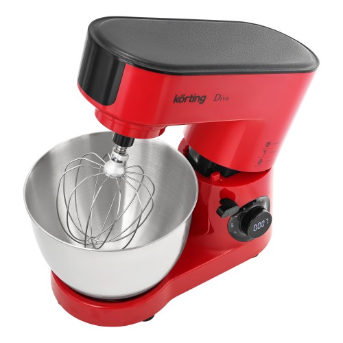 Кухонная машина Korting KKM 0103 Diva - 1500 Вт, 6.3 л, 6 скоростей, красная