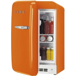 Холодильник SMEG FAB5LOR6, 34л, однокамерный, стандартный компрессор, оранжевый, стиль 50-х.