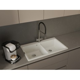 RIVELATO 1523517 PVD black однорычажный cмеситель для кухни ADRIA U-обр. гибкий излив с краном питьевой воды D-35мм, поворотный излив, материал: латунь, цвет: черный