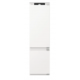 Холодильник Gorenje NRKI519141, встраиваемый, двухкамерный, белый, металлическая дверца, адаптивное охлаждение.