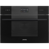 Встраиваемый духовой шкаф SMEG 45 см с паром, 12 программ, 41 л, черный - Linea, паровая очистка