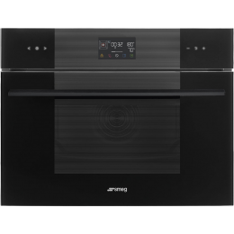 Встраиваемый духовой шкаф SMEG SO4102S3B3 / 45 см, пар, Linea, 12 программ, 41 л, черный