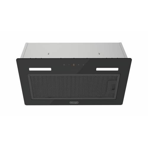 Встраиваемая вытяжка Delonghi/ Встраиваемая вытяжка Delonghi, 52 см, отвод/рециркуляция, 950 м3/ч, 3 скорости, сенсорное управление, LED подсветка, цвет черное стекло