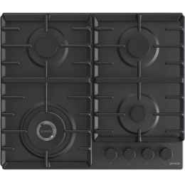 Газовая варочная панель Gorenje GW642SYB, 60 см, чугунные решетки, вок-горелка, газ-контроль, черная