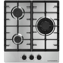 Варочная поверхность Kuppersberg FS 46 X, газ, 45 см, SABAF, нержавеющая сталь, черная фурнитура, газ-контроль, электроподжиг.