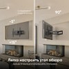 Кронштейн ONKRON для ТВ 42-110 дюймов, наклон -5°/+15°, поворот ±90°, макс. нагрузка 100 кг, черный, от стены 103-1030 мм