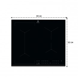 Варочная панель Electrolux EHH 6340 FOW, civ634, индукционная, 4 конфорки, 7200 Вт, стеклокерамика, слайдерное управление, 59x52 см