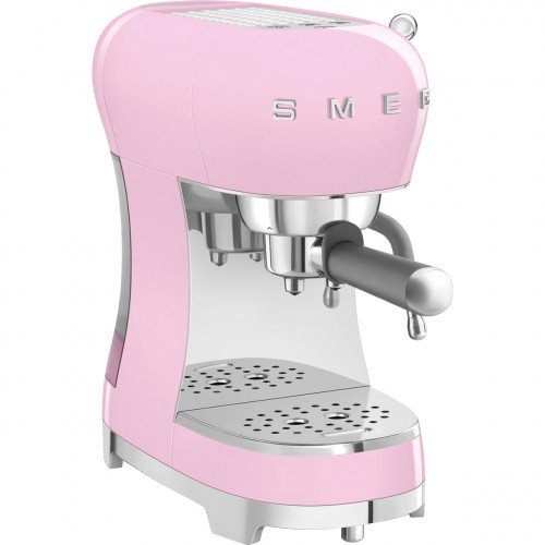 Ручная кофемашина Smeg, стиль 50-х, регулируемая температура кофе, давление 15 бар, емкость контейнера для воды 1.1 л, цвет розовый