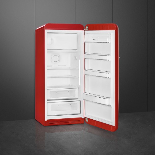 Холодильник SMEG 50-х годов, однокамерный, 270 л, красный с инверторным компрессором и морозильной камерой