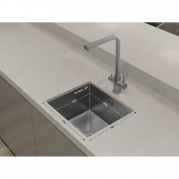 GRANFEST METAL 4538 inox 1 чаша 400x330x205 универсальный монтаж