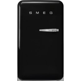Холодильник SMEG/ Холодильник SMEG, отдельностоящий, стиль 50-х, однокамерный, внутренняя морозильная камера, объем 122 л, стандартный компрессор, энергоэффективность D, дверной упор слева, цвет черный