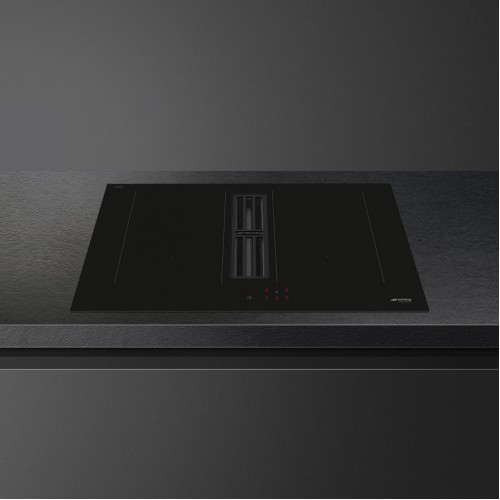 Варочная поверхность Smeg 70 см с встроенной вытяжкой, 4 зоны, 2 multizone, 9 уровней мощности, пауза и индикация времени приготовления