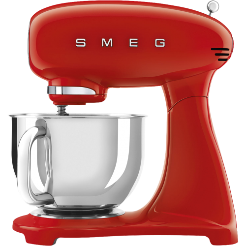 Планетарный миксер SMEG, стиль 50-х г.г., мощность 1000 Вт, объем чаши 4.8 л, 10 скоростей, цвет красный