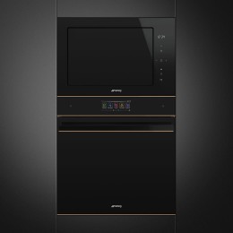 Встраиваемая микроволновая печь SMEG FMI625CN, 26 л, 900 Вт, 5 функций, черное стекло