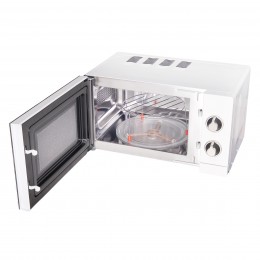 Микроволновая печь Korting KMO 815 RSI, 20 л, гриль, таймер, ретро, белый/серебро