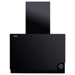 Наклонная вытяжка Korting khc 67806 icpgn, 60 см, 650 м³/ч, 3 режима, LED освещение, таймер, черное стекло.