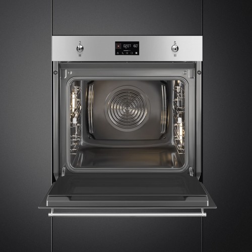 Встраиваемая электрическая духовка SMEG Classica 60 см – Многофункциональный духовой шкаф с 10 функциями, нержавеющая сталь