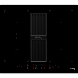 Варочная панель KORTING HIBH 68980 NB, индукционная, 59 см, 4 конфорки, с интегрированной вытяжкой, слайдерное управление, таймер.