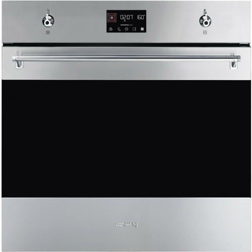 Встраиваемая электрическая духовка SMEG Classica 60 см – Многофункциональный духовой шкаф с 10 функциями, нержавеющая сталь