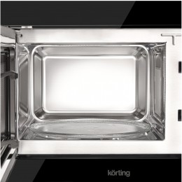 Встраиваемая микроволновая печь KORTING KMI 928 GN, 28 л, сенсорное управление, гриль, 21 авторежим, черное стекло