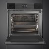 Встраиваемый духовой шкаф SMEG 60 см с паром, пиролитической очисткой, 12 программ, 68 л, черный цвет - купить в интернет-магазине