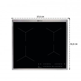ELECTROLUX EIT60443X - Индукционная панель, 60 см, черная стеклокерамика, 4 конфорки, функция Bridge, SenseBoil.