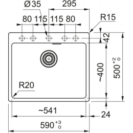 Мойка Franke 114.0744.800/ Best, Серия MARIS, Fragranite, Мойка MRG 610-54 FTL сахара