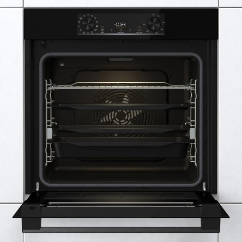 Встраиваемая электрическая духовка GORENJE, 77л, A+, сенсорный программатор IconLED, пиролитическая очистка, черный, 595x595 мм