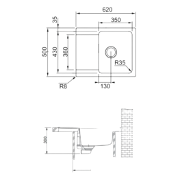 Мойка Franke 143.0757.988, Тектонайт, 620×500 мм, OID 611-62
