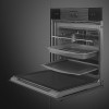 Встраиваемый духовой шкаф SMEG 60 см с паром, пиролитической очисткой, 12 программ, 68 л, черный цвет - купить в интернет-магазине