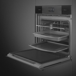Духовой шкаф SMEG SOP6102S2PB3, 68 л, 12 программ, с паром, черный