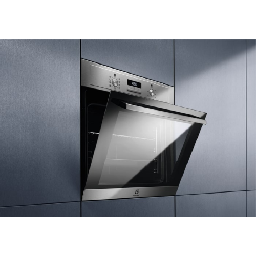 Встраиваемый духовой шкаф ELECTROLUX 60 см, 65 л, 8 режимов, нержавеющая сталь, паровая очистка, телескопические направляющие