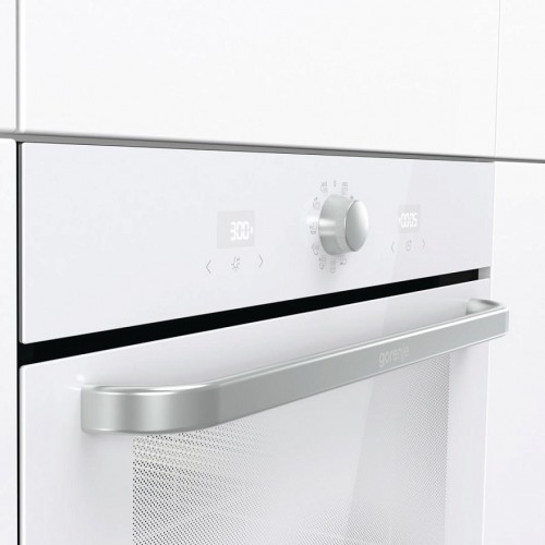 Встраиваемая электрическая духовка GORENJE - независимая, 10 режимов, белая, с паровой очисткой AquaClean и телескопическими направляющими на 2 уровнях (59.5x59.5x56.4 см)