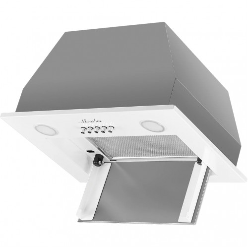 Встраиваемая вытяжка MONSHER 40 см, 750 м³/ч, 3 скорости, турбо, LED, белая/нержавеющая сталь