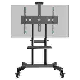 Стойка для ТВ ONKRON ts1891 black, 121.5-168 см, 100 кг, колеса, полка