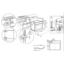 Встраиваемая микроволновая печь Electrolux KVMBE09X, 1000 Вт, гриль 1200 Вт, 44 л, размеры 455x595x567 мм, нержавеющая сталь.
