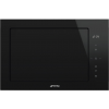 Встраиваемая микроволновая печь SMEG FMI625CN - 60 см, 5 функций, черное стекло Eclipse, высота 38 см